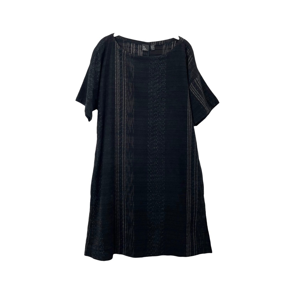 Fisher Project Koshi Crossing Shift Dress Size M Black organic cotton - Picture 2 of 10